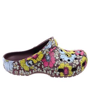 Klapki Crocs Classic Retro Floral Clog 208954-6WF dark cherry/multi