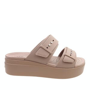 Klapki Crocs Brooklyn Buckle Low Wedge 207431-2Q9 latte