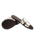 złote skórzane buty 74008-58 Wojas klapki damskie