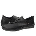 skórzane buty V465-01296-01BLA Venezia półbuty damskie Venezia