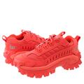 czerwone skórzane i materiałowe buty P110460 CATerpillar półbuty damskie CAT