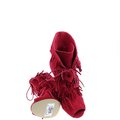 czerwone welurowe buty 7435-69 Badura widoczna podeszwa i wewnętrzny profil