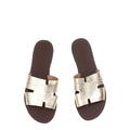 złote skórzane buty 74008-58 Wojas złote klapki wojas