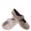 beżowe nubukowe buty Tri Amanda 26124160 Clarks widoczna podeszwa i wewnętrzny profil
