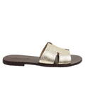 złote skórzane buty 74008-58 Wojas wojas klapki