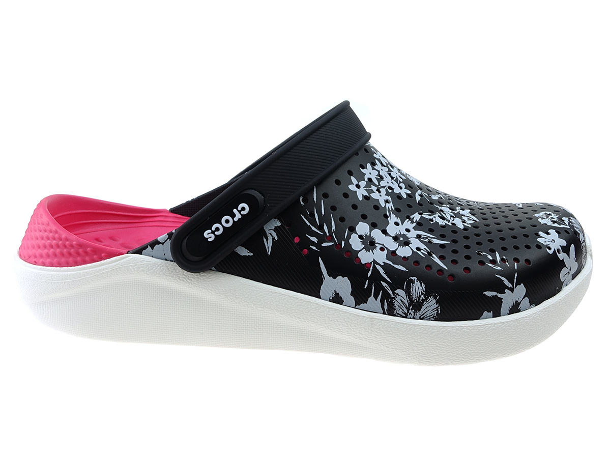 Black floral outlet crocs